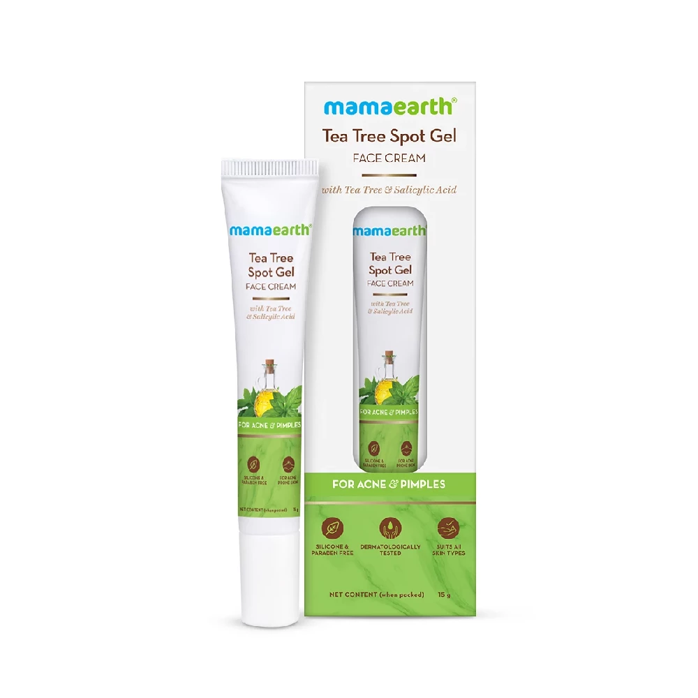 Tea Tree Spot Gel Face Cream with Tea Tree and Salicylic Acid For Acne and Pimples, 15g-7.webp